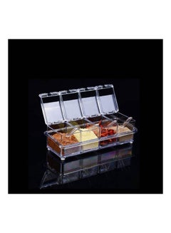 Set Of 4 Home Acrylic Spice Container Jar Condiment Dispenser Salt Clear