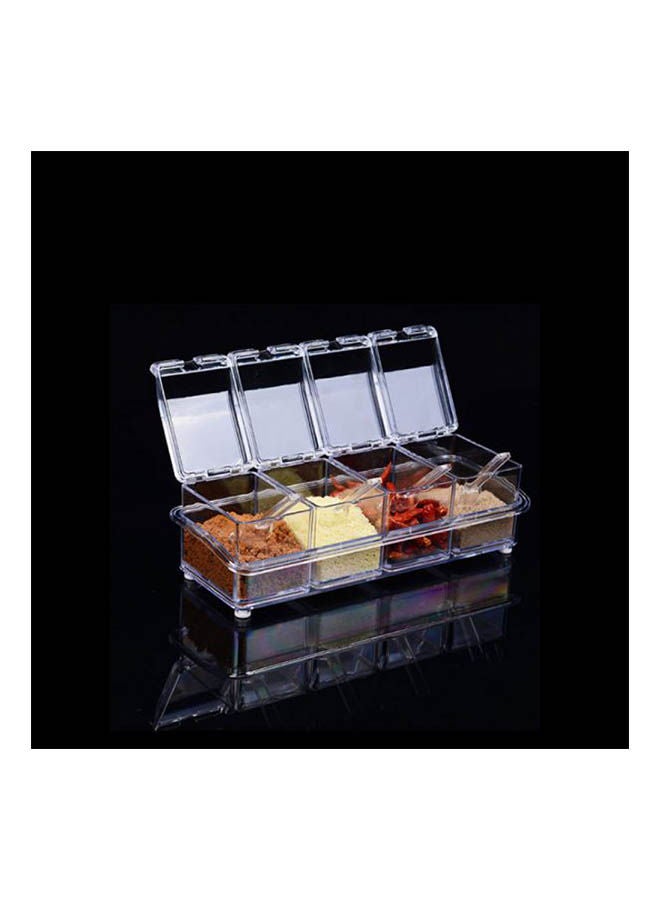 Generic - Set Of 4 Home Acrylic Spice Container Jar Condiment Dispenser Salt Clear - Image 1
