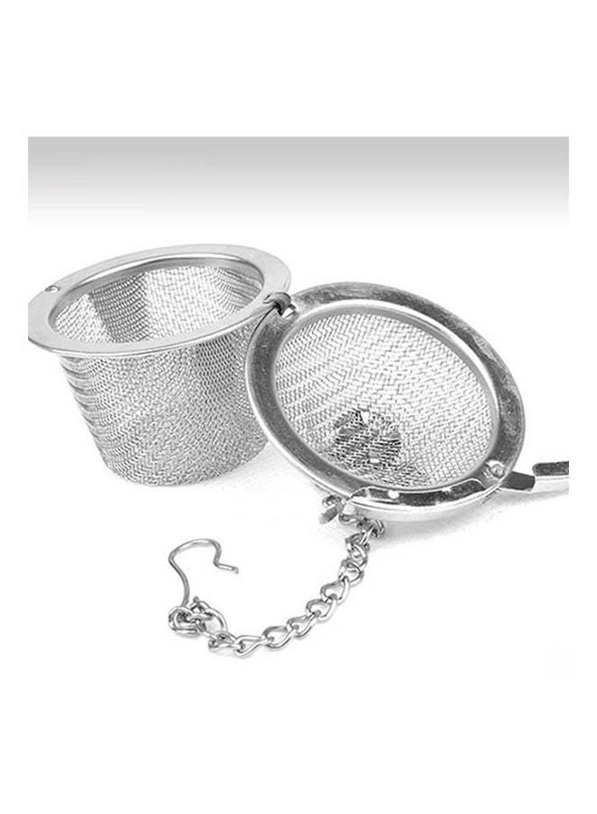 Generic Tea Stainless Strainer Locking Tea Spice Mesh Herbal Ball Diam 4.5Cm Silver  - Image 1