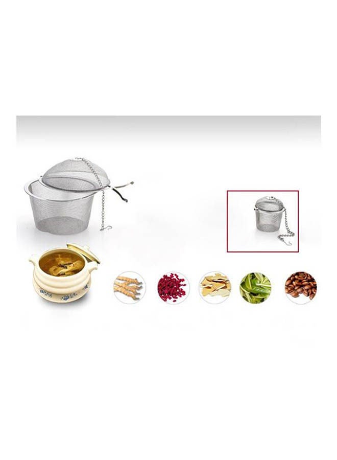Generic Tea Stainless Strainer Locking Tea Spice Mesh Herbal Ball Diam 4.5Cm Silver  - Image 2