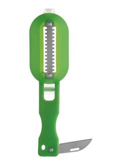 Generic Kitchen Ware Stainless Steel Fish Scale Remover With Plastic Handle Green 