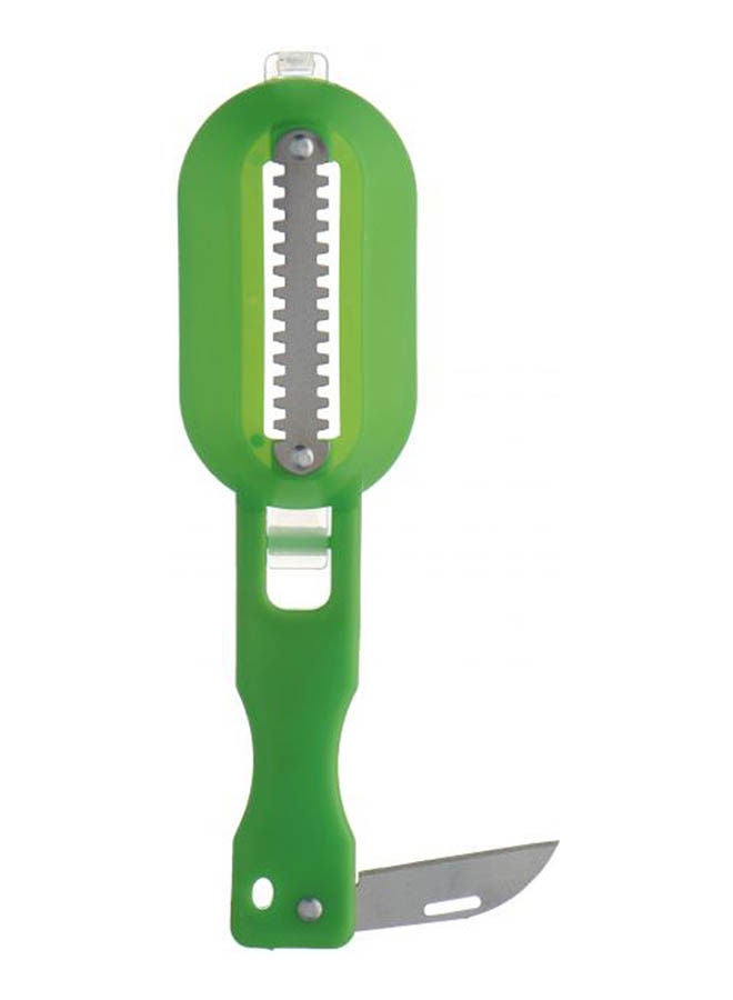 Generic - Kitchen Ware Stainless Steel Fish Scale Remover With Plastic Handle Green - Image 1