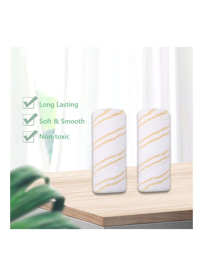 Generic - 2-Piece Multi-Surface Roller Set For Karcher FC3/FC3D/FC5/FC5D Hard Floor Cleaner Machine White/Yellow - Image 1