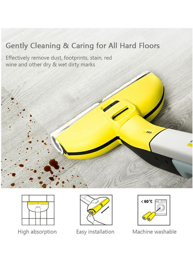 Generic - 2-Piece Multi-Surface Roller Set For Karcher FC3/FC3D/FC5/FC5D Hard Floor Cleaner Machine White/Yellow - Image 1