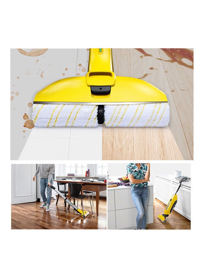 Generic - 2-Piece Multi-Surface Roller Set For Karcher FC3/FC3D/FC5/FC5D Hard Floor Cleaner Machine White/Yellow - Image 1