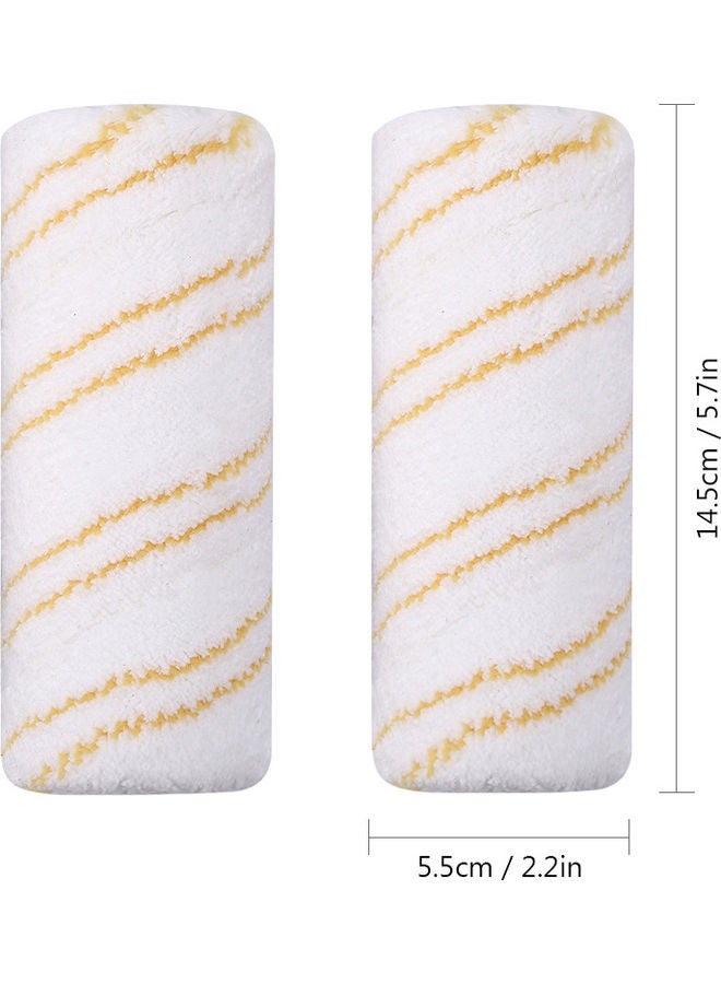 Generic - 2-Piece Multi-Surface Roller Set For Karcher FC3/FC3D/FC5/FC5D Hard Floor Cleaner Machine White/Yellow - Image 1