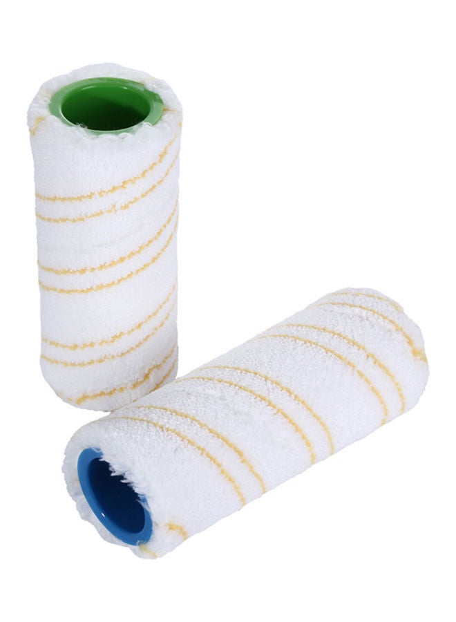 Generic - 2-Piece Multi-Surface Roller Set For Karcher FC3/FC3D/FC5/FC5D Hard Floor Cleaner Machine White/Yellow - Image 1