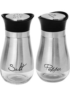 AIWANTO Salt and Pepper Shakers (2-Pc. Set) Elegant w/Clear Glass Bottom multicolor 11cm  - Image 1