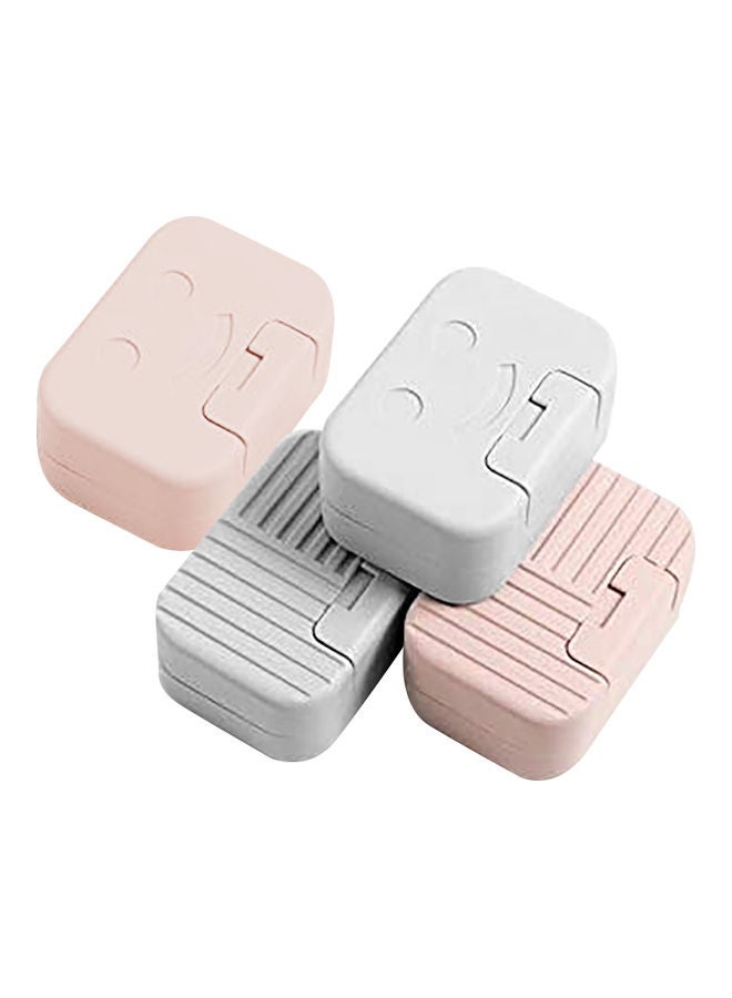 AIWANTO 4-Piece Soap Dish Travel Soap Box Containers Multicolour 10.5cm  - Image 1