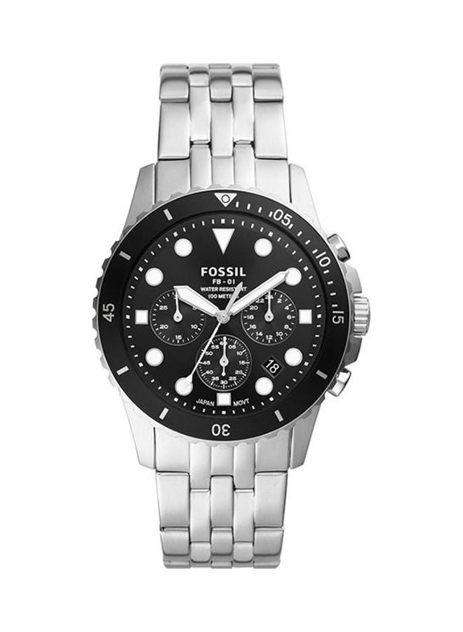 FOSSIL - Men's Stainless Steel Chronograph Wrist Watch Fs5837 - 42 mm - Silver - Image 1