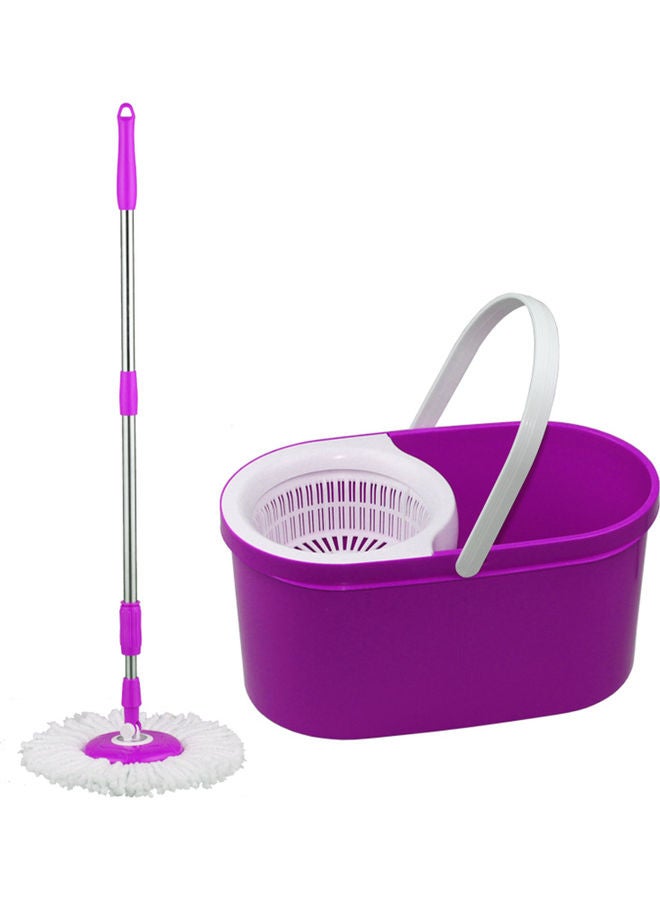 Microfiber 360 Spin Mop Buckets Set Purple/White - Image 1