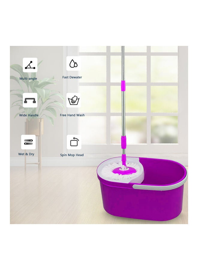 Microfiber 360 Spin Mop Buckets Set Purple/White - Image 3