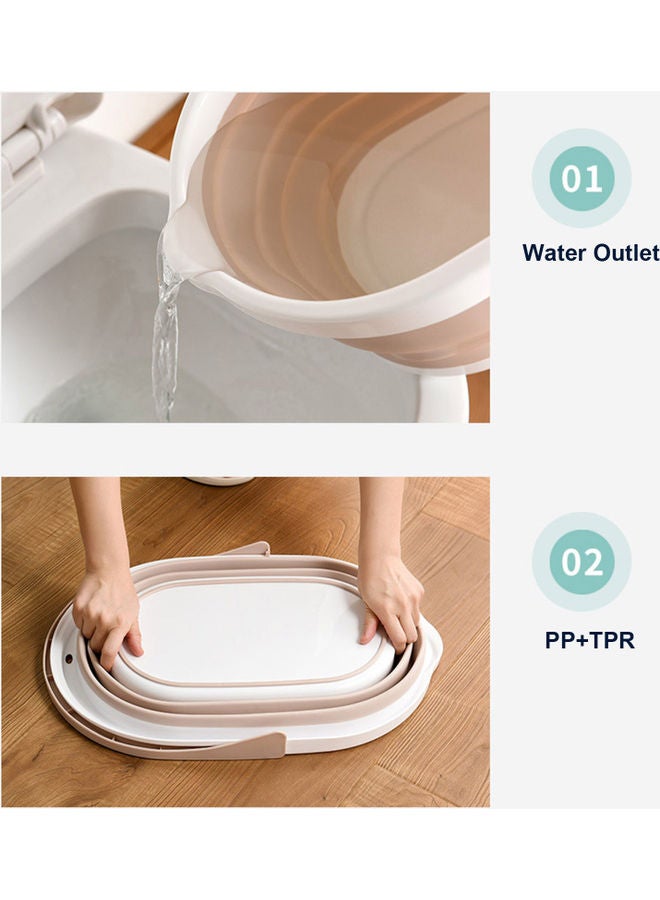 Multi-Functional Foldable Mop Bucket Beige/White  - Image 2