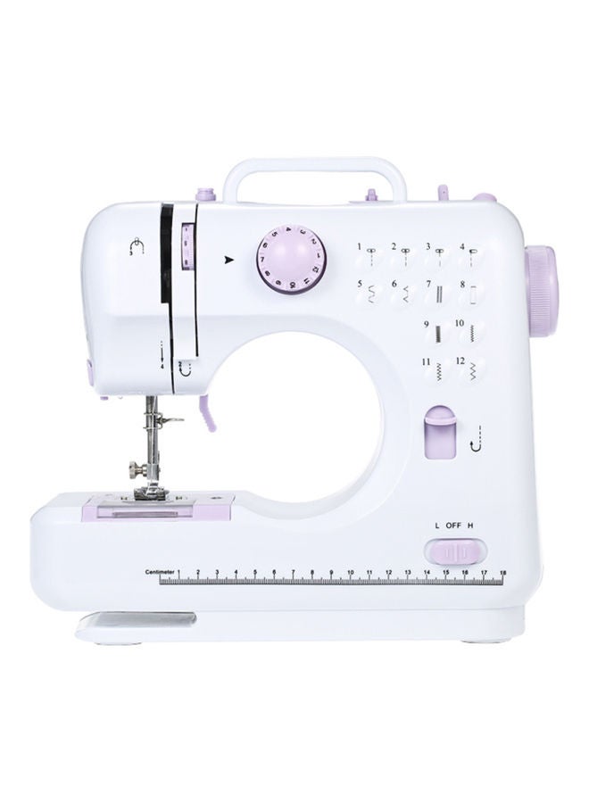 Multi-Functional Electric Sewing Machine White/Purple - Image 1