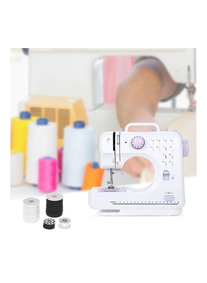 Multi-Functional Electric Sewing Machine White/Purple - Image 2