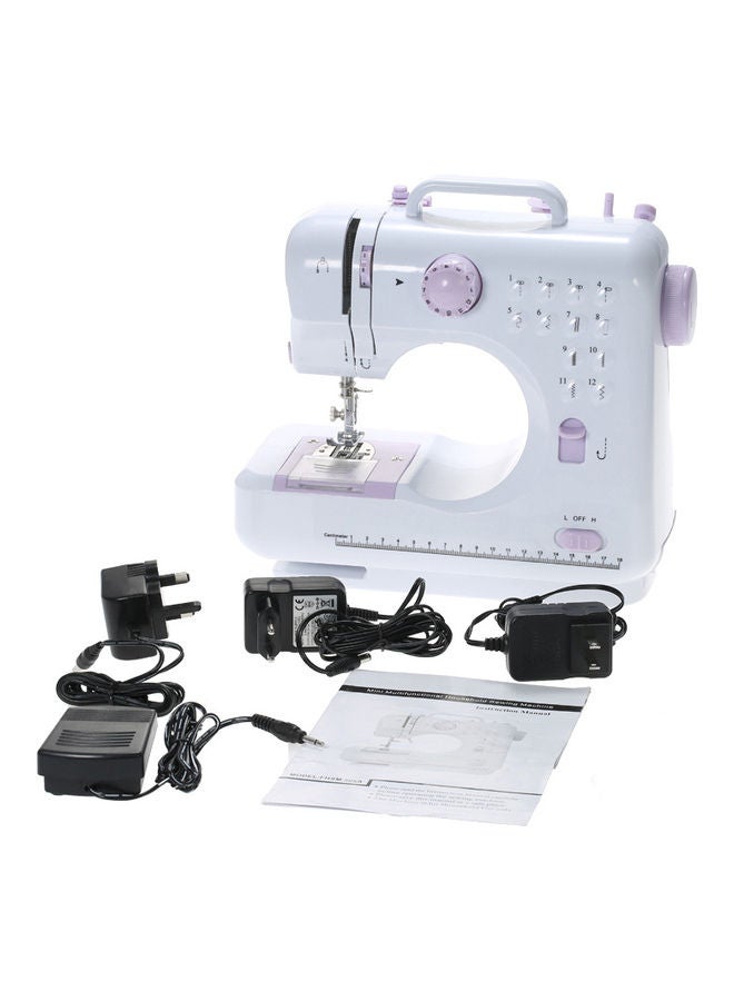 Multi-Functional Electric Sewing Machine White/Purple - Image 4