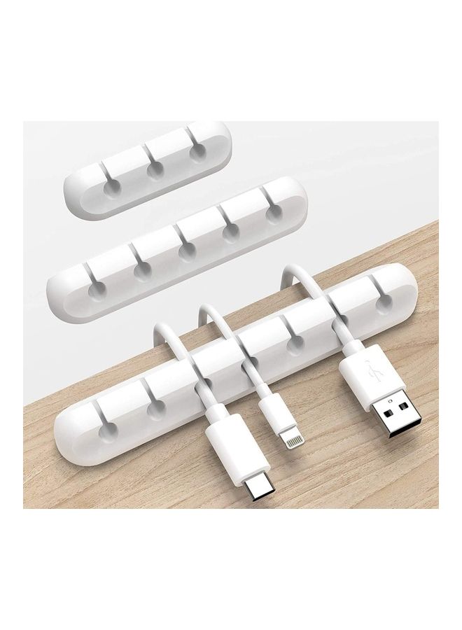 Generic 3-Piece Wire Organizer USB Cable Management Cord Clips White  - Image 1