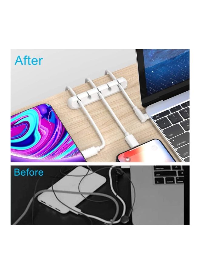 Generic 3-Piece Wire Organizer USB Cable Management Cord Clips White  - Image 4