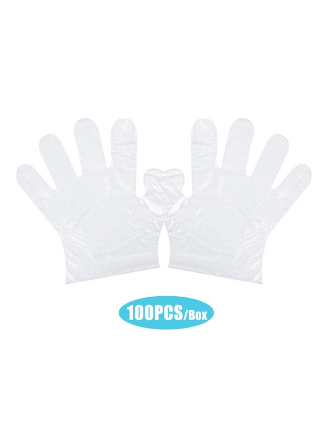 100-Piece Disposable PE Gloves Set Clear