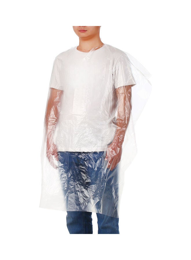 طقم مريلة للاستخدام مرة واحدة مكون من 100 قطعة شفاف - Image 2