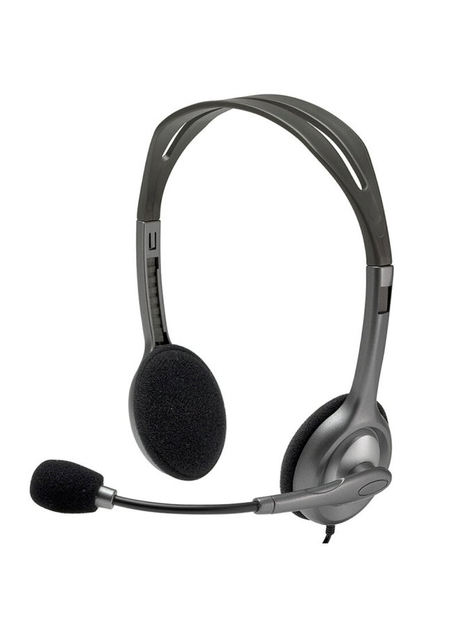 Logitech - Logitech H111 Wired Headset, Stereo Headphones With Noise-Cancelling Microphone, 3.5 mm Audio Jack, PC/Mac/Laptop/Smartphone/Tablet - Image 1
