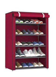 ALMUFARREJ 5-Layer Shoe Rack Red 90x60x30cm 