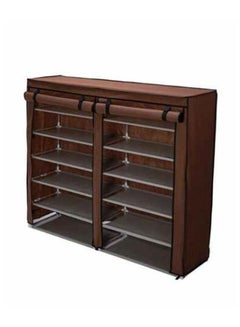 ALMUFARREJ 12-Layer Shoe Rack Brown 118x120x30cm 