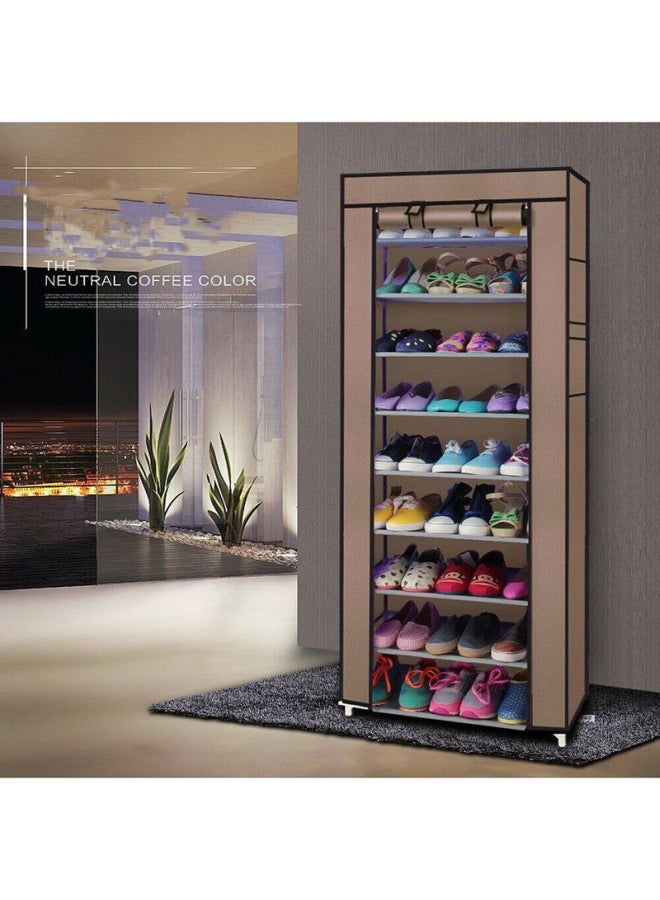 ALMUFARREJ - 9-Layer Shoe Rack Brown 160x60x30cm - Image 1