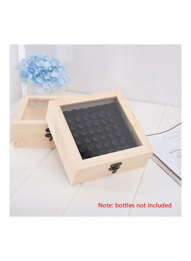 Generic 64-Slot Wooden Essential Oil Box Beige  - Image 2
