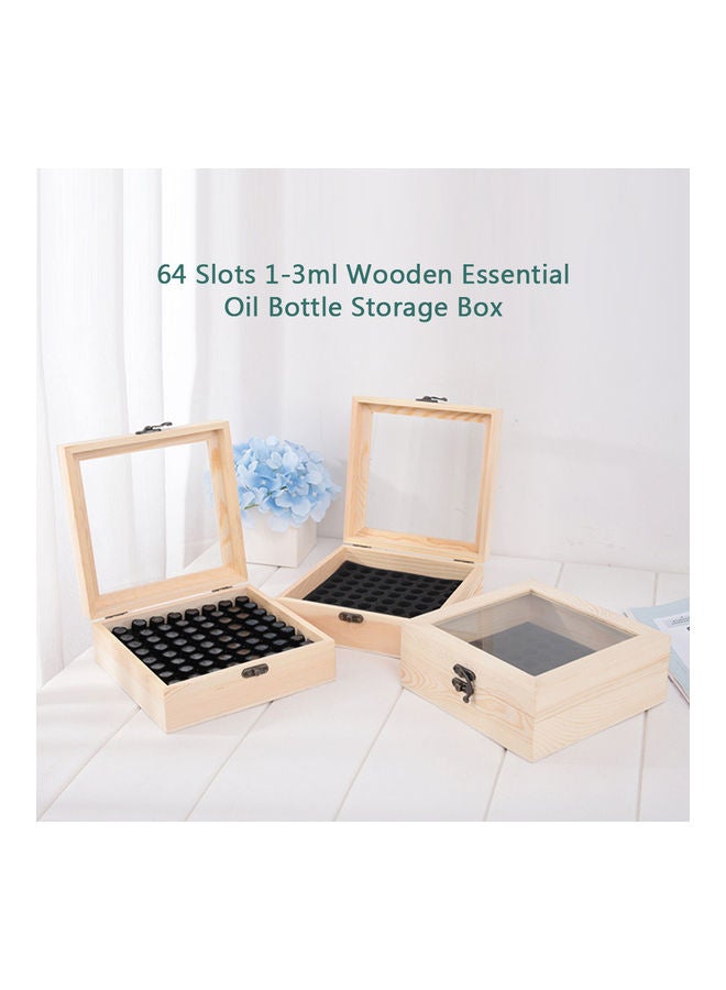 Generic 64-Slot Wooden Essential Oil Box Beige  - Image 3