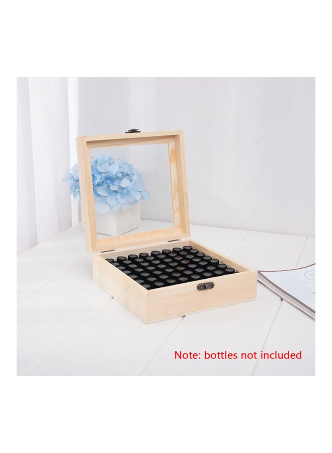 Generic 64-Slot Wooden Essential Oil Box Beige  - Image 4
