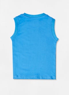 Eteenz Comfortable Eso Casual Cotton Blend T-Shirt Blue  - Image 2