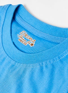 Eteenz Comfortable Eso Casual Cotton Blend T-Shirt Blue  - Image 4