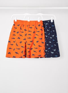 Kids/Teen Printed Shorts (Pack of 2) Navy/Orange - v1627757998/N47945023V_1