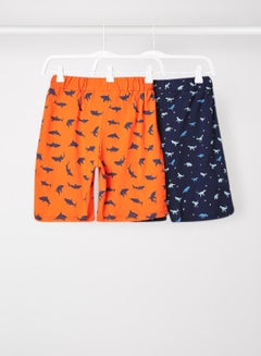 Kids/Teen Printed Shorts (Pack of 2) Navy/Orange - v1627757998/N47945023V_2