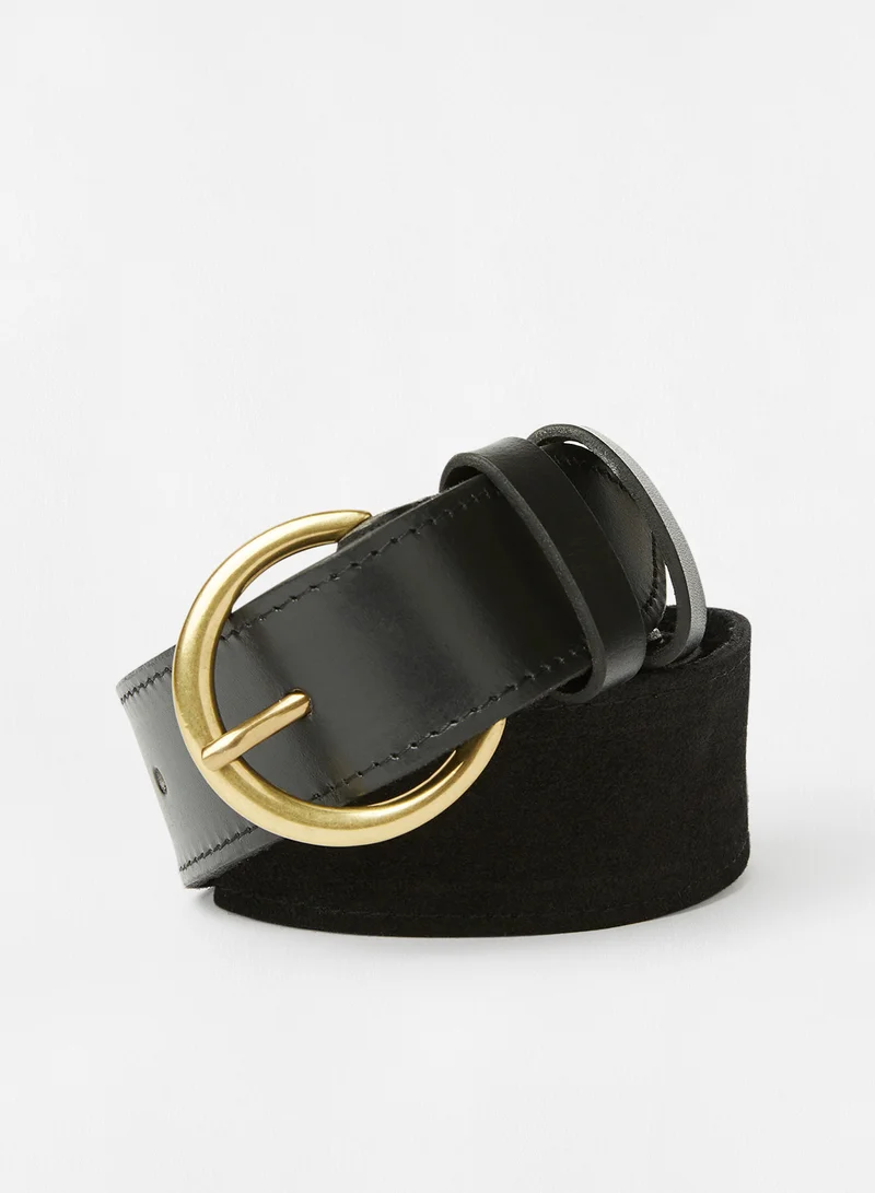 PIECES Classic PU Belt Black