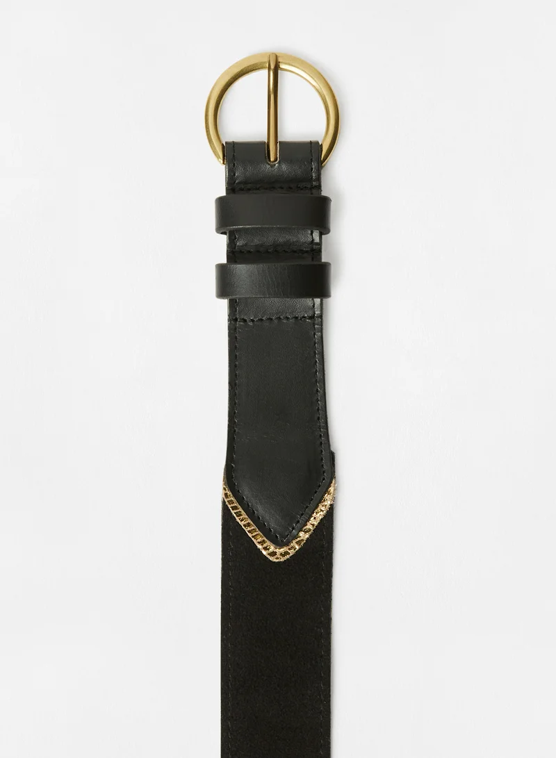 PIECES Classic PU Belt Black