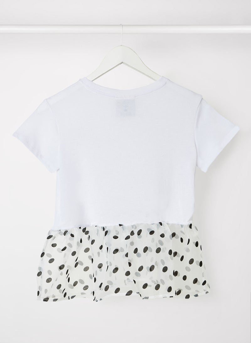 Sivvi x Aya+Zayn Kids/Teen Peplum Hem T-Shirt White  - Image 2