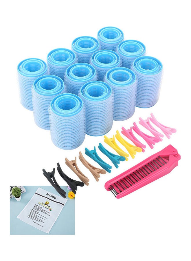 Rock Pow - Self Grip Hair Rollers with Hairdressing Curlers and Folding Pocket Comb Set multicolour - Image 1