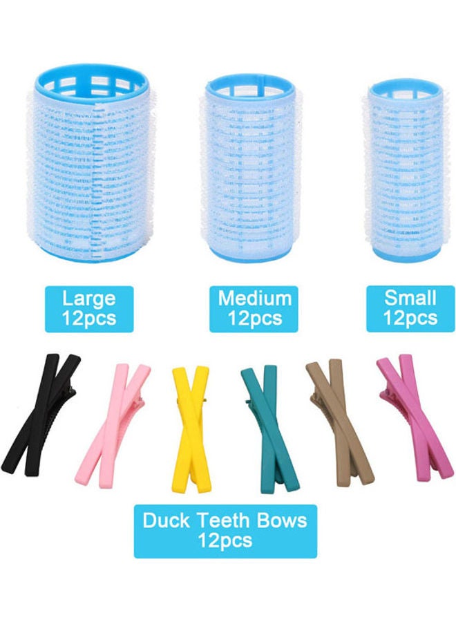 Rock Pow - Self Grip Hair Rollers with Hairdressing Curlers and Folding Pocket Comb Set multicolour - Image 1