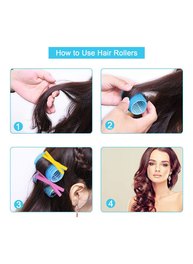 Rock Pow - Self Grip Hair Rollers with Hairdressing Curlers and Folding Pocket Comb Set multicolour - Image 1