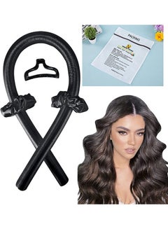Rock Pow Flexible Jumbo Heatless Long Hair Curler Headband Kit Black  - Image 1