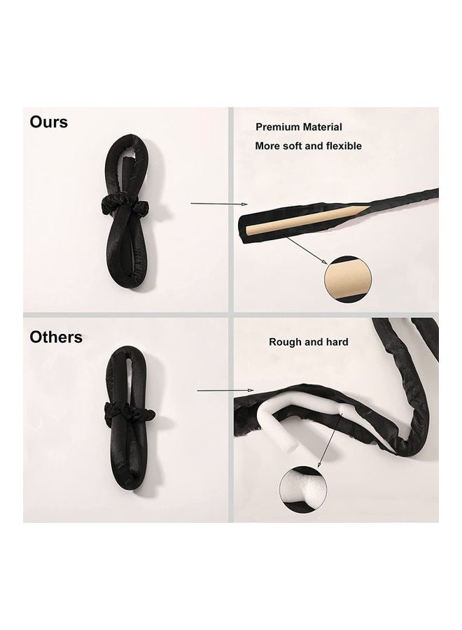 Rock Pow Flexible Jumbo Heatless Long Hair Curler Headband Kit Black  - Image 4