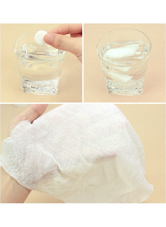 oem 100-Piece Portable Disposable Travel Cotton Towel Pink/White 22X20cm  - Image 2