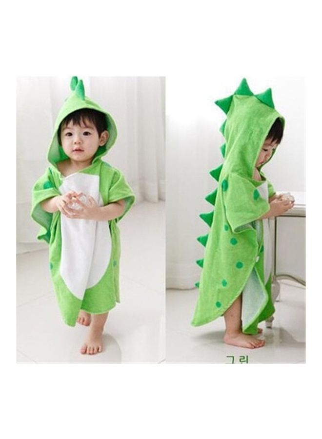 أو إي إم منشفة استحمام بتصميم كرتوني على شكل حيوان أخضر/أبيض 115X60سم - Image 3