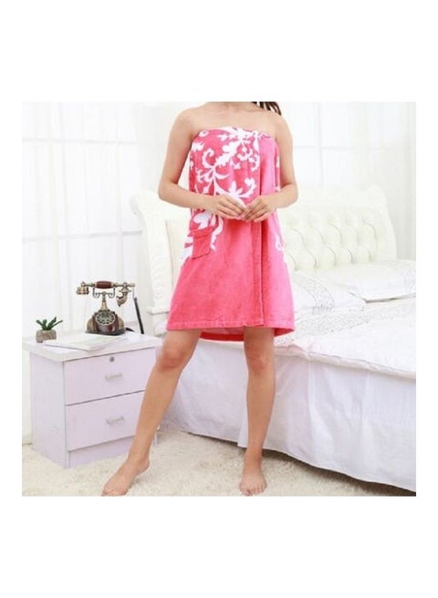 Large Pure Cotton Bath Towel Pink/White 20X20X5cm