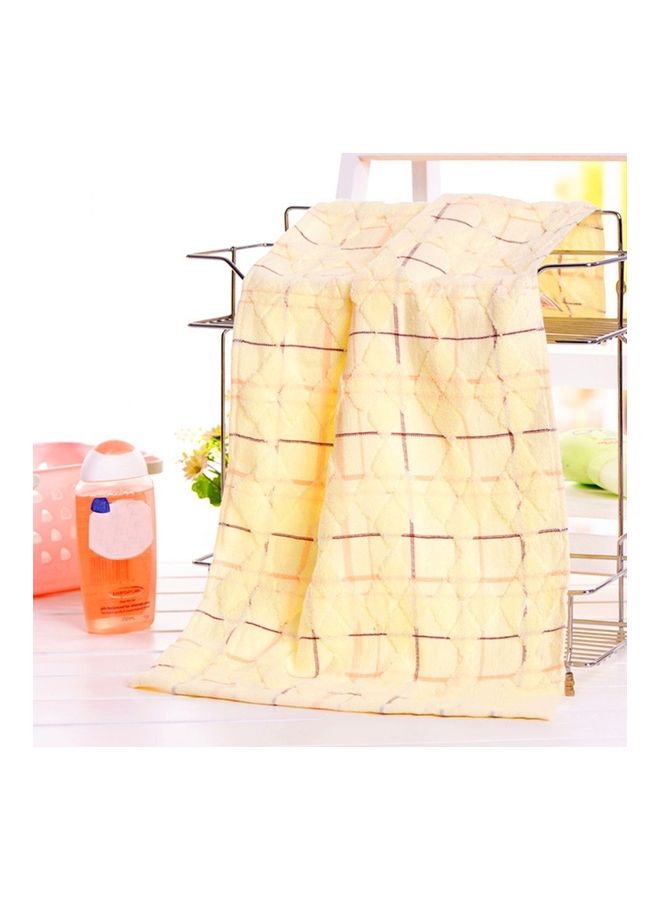 أو إي إم منشفة استحمام كبيرة من القطن الصافي أصفر 50X25سم