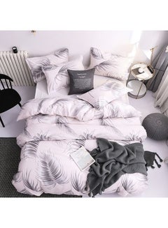 oem Feather Pattern Quilt Cover Pillowcase Set combination Multicolour 229x260cm 