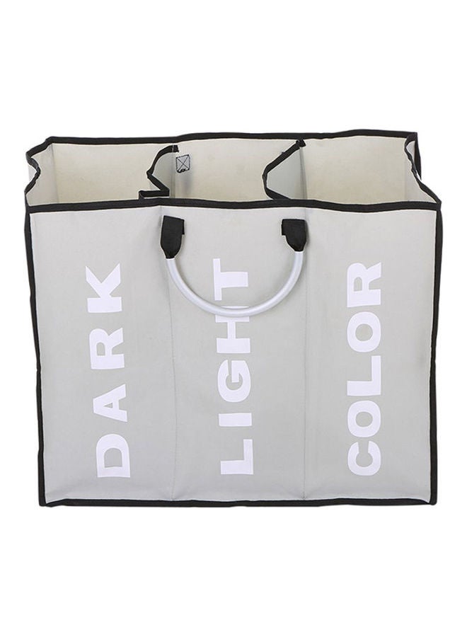 بورتوني سلة غسيل قابلة للطي من 3 أقسام رمادي 60 x 32 x 49سم - Image 1