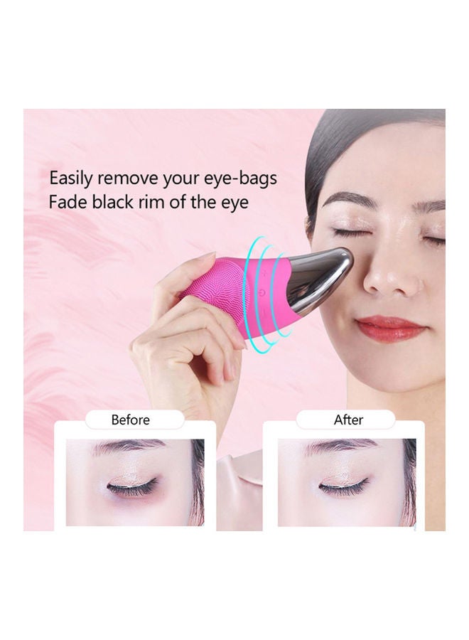 Generic Silicone Facial Cleansing Brush Eye Massager Pink  - Image 2